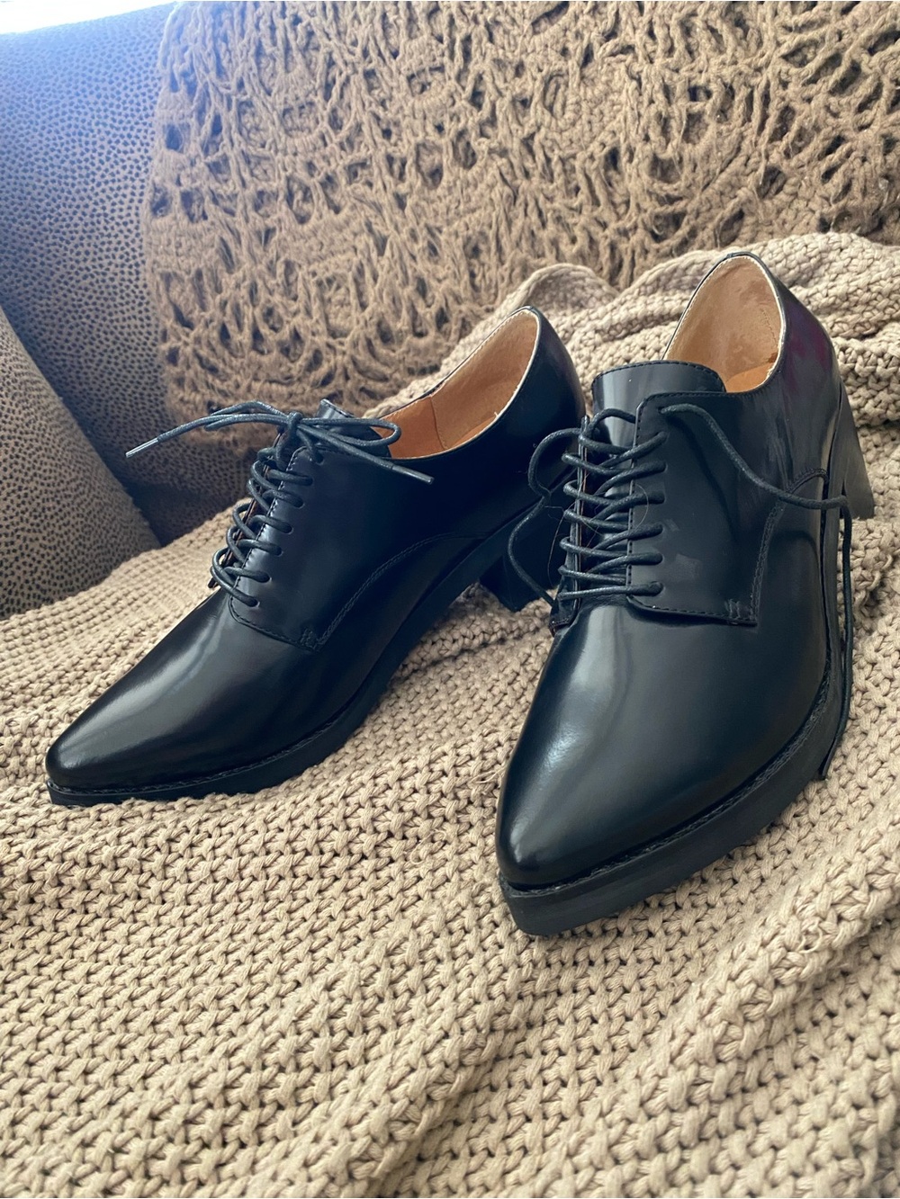 Jeffrey Campbell Ibiza black leather Oxford loafers NEW 8.5